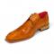 Fennix Italy "Logan" Cognac Genuine Alligator Lace-Up Dress Shoes.